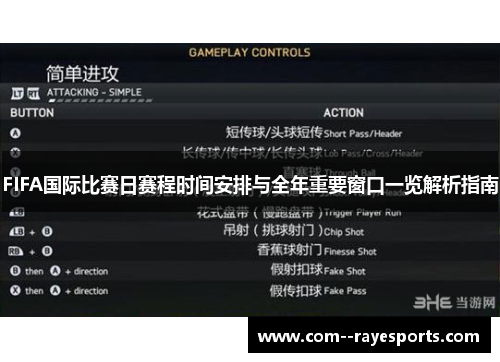 FIFA国际比赛日赛程时间安排与全年重要窗口一览解析指南 FIFA国际比赛日赛程时间安排与全年重要窗口一览解析指南