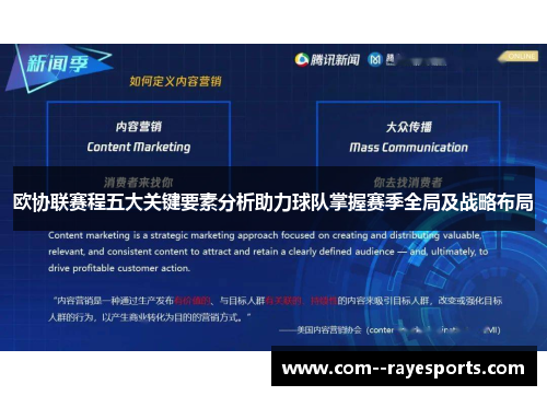 欧协联赛程五大关键要素分析助力球队掌握赛季全局及战略布局